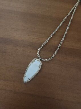 Kendra Scott White Pearl Arrow Pendant Necklace